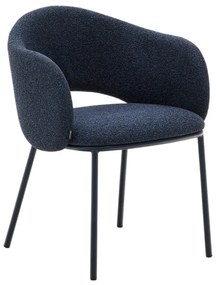 Tmavomodré čalúnené jedálenské kreslo Maina – Kave Home