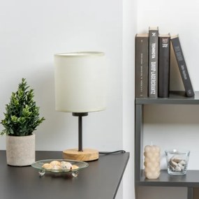 Brilagi - Stolná lampa NUBILA WOOD 1xE27/25W/230V dub/čierna/krémová