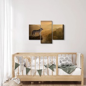 Obraz vlka na skale (90x60 cm)