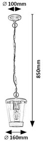 Rabalux 7268 - Vonkajší luster na reťazi SAVANO 1xE27/40W/230V IP44
