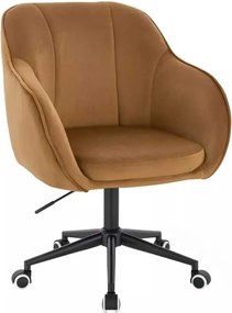 LuxuryForm DESIGN Stolička AVOLA VELUR na čiernej podstave s kolieskami - medová