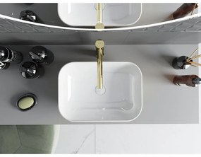 Mexen Rita, umývadlo na dosku 45x32x14 cm, biela-zlatá lesklá, 21084506