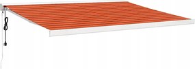 vidaXL Zvinovacia markíza oranžová a hnedá 4,5x3 m tkanina a hliník
