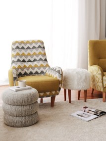 Křeslo Zikzak žluté/vícebarevné