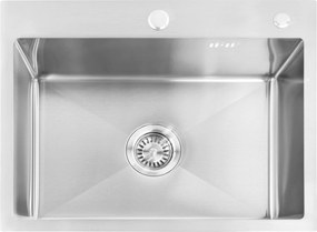 Rea Liam, oceľový kuchynský drez 530x450x200mm + sifón, brúsená oceľ, ZLE-06006