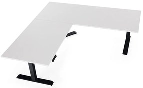 Výškovo nastaviteľný stôl OfficeTech Angle, 180 x 200 cm, čierna podnož, svetlo sivá