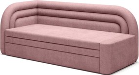 Ružová ženilková rozkladacia/s úložným priestorom pohovka ľavý roh 223 cm Fabillo – ELTAP