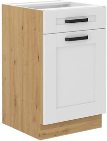 Dolná kuchynská skrinka Lucid 50 D 1F 1S BB (korpus: dub artisan + front: mdf biela). Akcia -6%. Vlastná spoľahlivá doprava až k Vám domov. 1134606