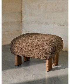 Hnedá podnožka z textílie buklé Nema – Kave Home