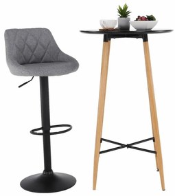 Tempo Kondela Barový stôl, čierna/dub, priemer 60 cm, IMAM