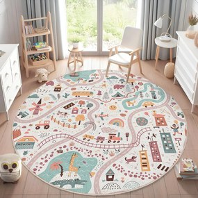 Prateľný detský hrací koberec ø150 cm Furry World – Mila Home