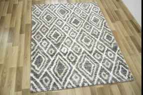 Koberec Pulpy Shaggy A532A sivý / krémový / béžový