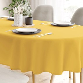 Goldea oválny obrus 100% bavlnené plátno - medovo žltý 140 x 220 cm