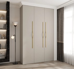Šatníková skriňa 150 cm Carmela 40-2 (kašmír + zlatá). Akcia -20%. Vlastná spoľahlivá doprava až k Vám domov. 1126568