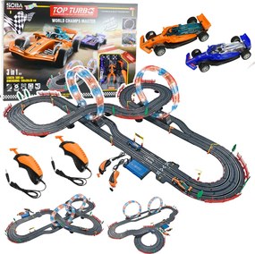 LEAN Toys Závodná dráha 3v1 RC svietiace slučky autíčka ovládače 560 cm