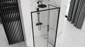 Rea Rapid Fold, skladacie sprchové dvere 100 x 195 cm, 4mm číre sklo, čierny profil, REA-K6420