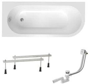 Asymetrická vaňa Laguna Rajka 170x72,5 cm akrylát ľavá SIKOVRAJ170LAPN, 1 ks