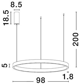 LED luster Elowen 98 čierna