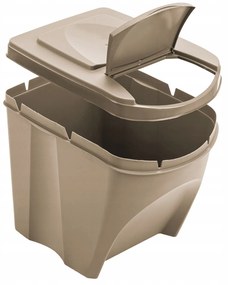 Odpadkové koše na triedený odpad, sada 3 ks x 25 l SORTIBOX - ECO WOOD