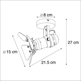 Priemyselné štúdiové reflektorové svetlo čierne GU10 s klapkami - Movie