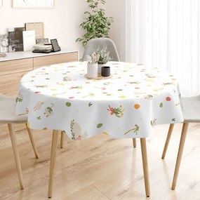 Goldea veľkonočný okrúhly obrus z pevnej bavlny - tradičná veľká noc Ø 110 cm