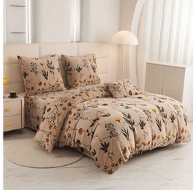 Mikroplyšové obliečky HERBAR béžové Rozmer obliečky: 2 ks 70 x 90 cm | 200 x 220 cm