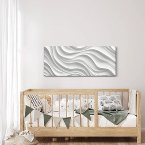Obraz - 3D biele vlny (120x50 cm)