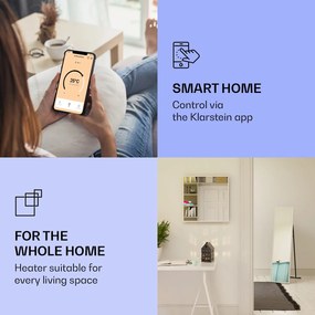 Klarstein La Palma 900 smart, infračervený ohrievač, 40 x 160 cm, 900 W, zrkadlový stojan