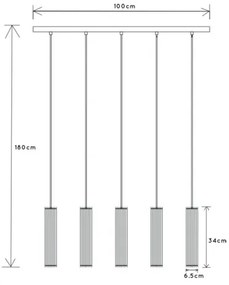 Lucide 73406/05/30 - Luster na lanku LIONEL 5xE27/60W/230V