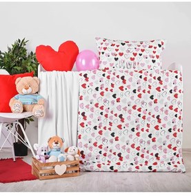 Obliečky detské bavlnené Srdiečka EMI, Detský set 90x130 + 45x65