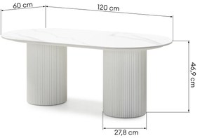 Konferenční stolek Apulias 120 cm bílý/mramor