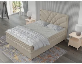 Čalúnená posteľ s matracmi a úložným priestorom GINA 140x200 cm béžová