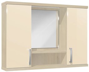 Závesná kúpeľňová skrinka so zrkadlom K11 farba korpusu: Dub sonoma tmavý, farba dvierok: Bielá lesk