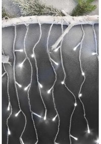 LED Vianočná vonkajšia reťaz 300xLED/8 módov 10m IP44 studená biela + diaľkové ovládanie