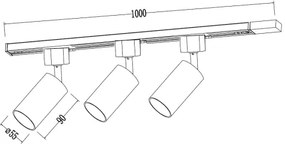 Bodové svietidlo v lištovom systéme TIGER 3xGU10/10W/230V biela