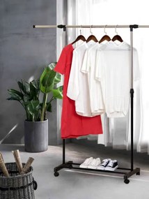 Vešiakový stojan na kolieskach LUKI čierny