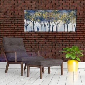 Obraz jeleňa v lese (120x50 cm)