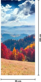 Fototapeta na dvere - Farebná jesenná krajina (95x205cm)