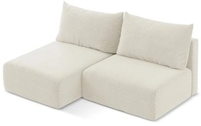 Krémovobiela rozkladacia/s úložným priestorom rohová pohovka (ľavý roh) Kalena – Makamii