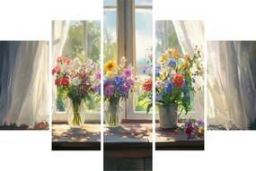 Obraz - Kytica pri okne (150x105 cm)