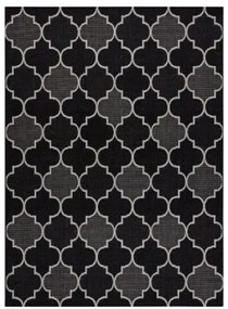Koberec SIZAL FLOORLUX 20607 marokánsky, trellis - čierny, strieborný