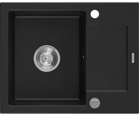 Mexen Enzo - drez granitový 57,6x46,5cm, 1-komorový, čierna, 6506571005-77