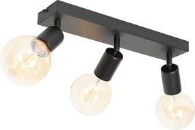 Moderné bodové svetlo čierne obdĺžnikové 3-svetlo - Facil