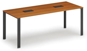 Stôl PRIMO INFINITY 2000 x 900 x 750, čerešňa + 2x stolná zásuvka TYP III, čierna