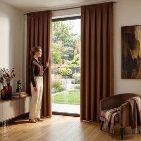 ZÁVES NA PÁSKE OLENA 140X270 CM HRDZAVÁ