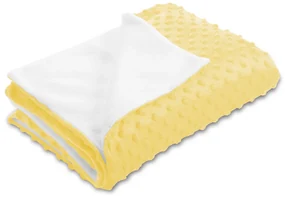 Biante Detská obojstranná deka Minky bodky/Polar MKP-021 Citrónovo žltá 75x100 cm