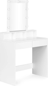 Toaletní stolek s LED osvětlením Cirko 80 cm bílý