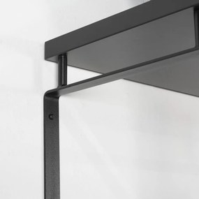 Čierny kovový nástenný vešiak s poličkou Rex – Spinder Design