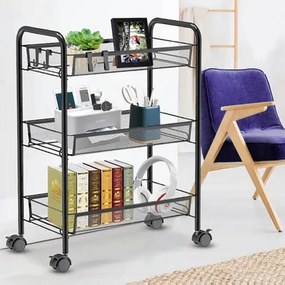 Pojazdný regál HALSEN čierny