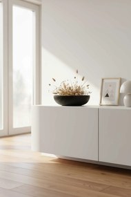 Okrasná miska PLANA, sklolaminát, priemer 34 cm, čierna